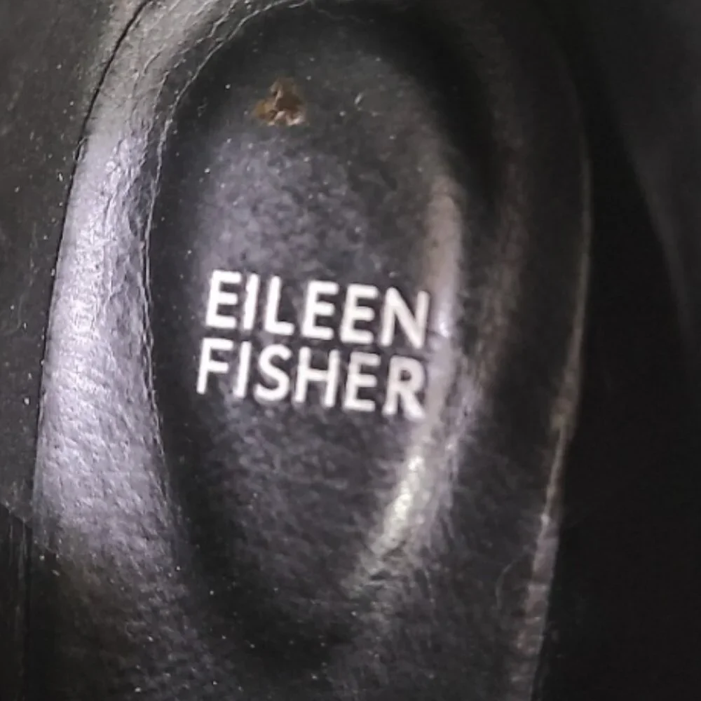 EILEEN FISHER FELTED WOOL BOOTIES ZIPPER LACE-UP WEDGE HEEL sz 7.5